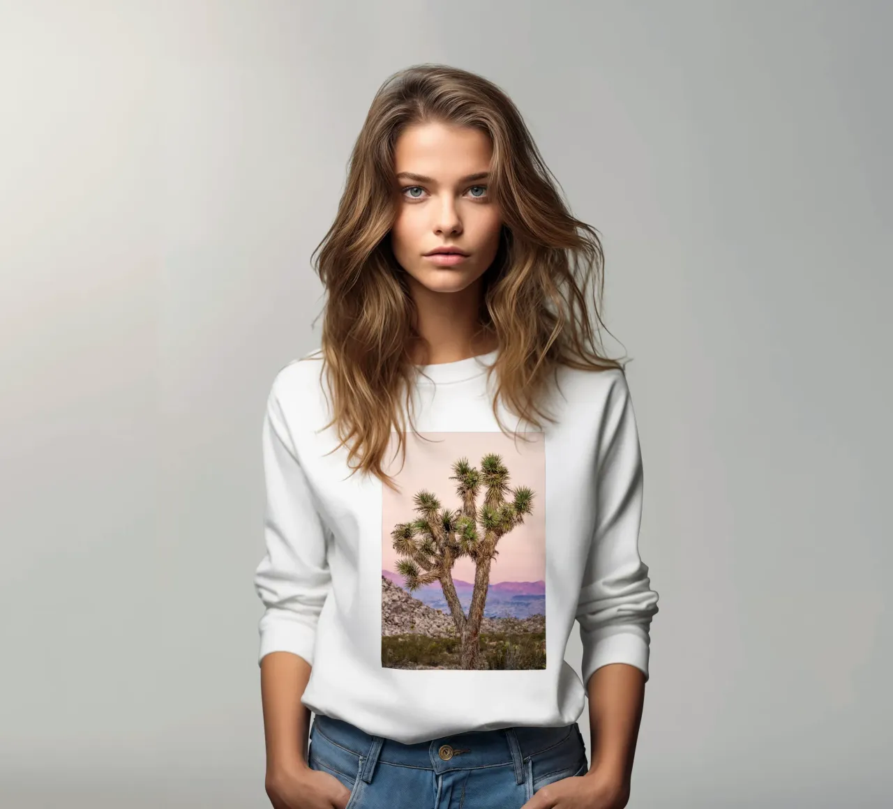 Joshua Tree Sunset Landscape Sweatshirt von stunningphotos