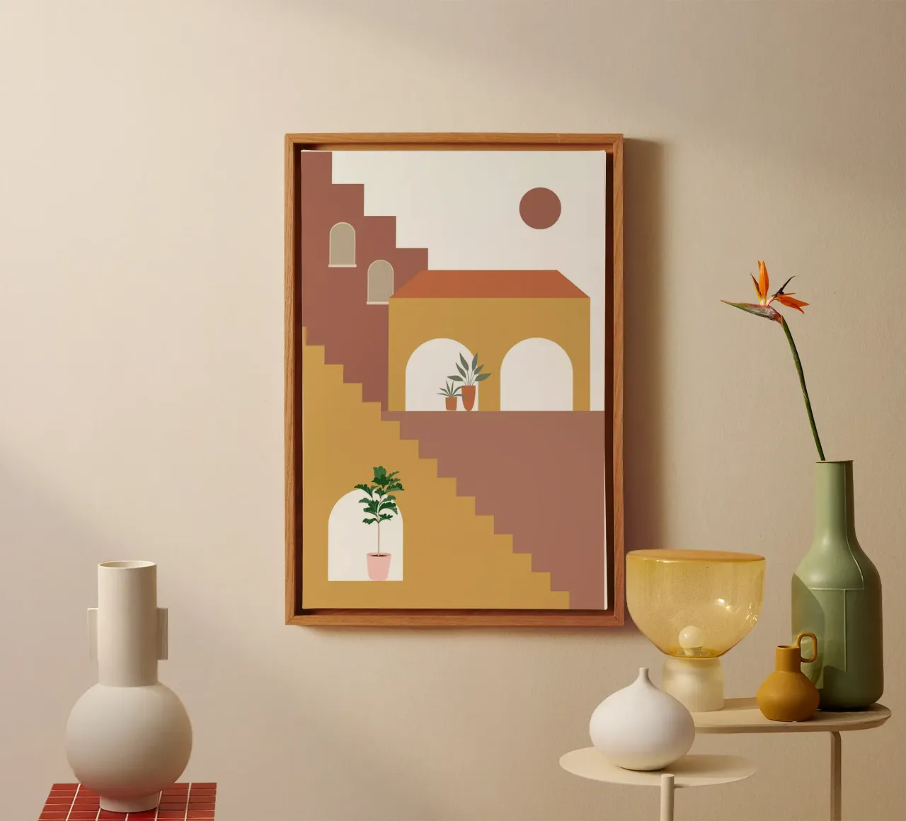 Boho tela con Cornice a cassetta da DesignArt