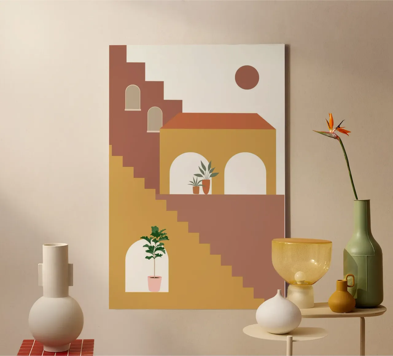 Boho tela con Cornice a cassetta da DesignArt