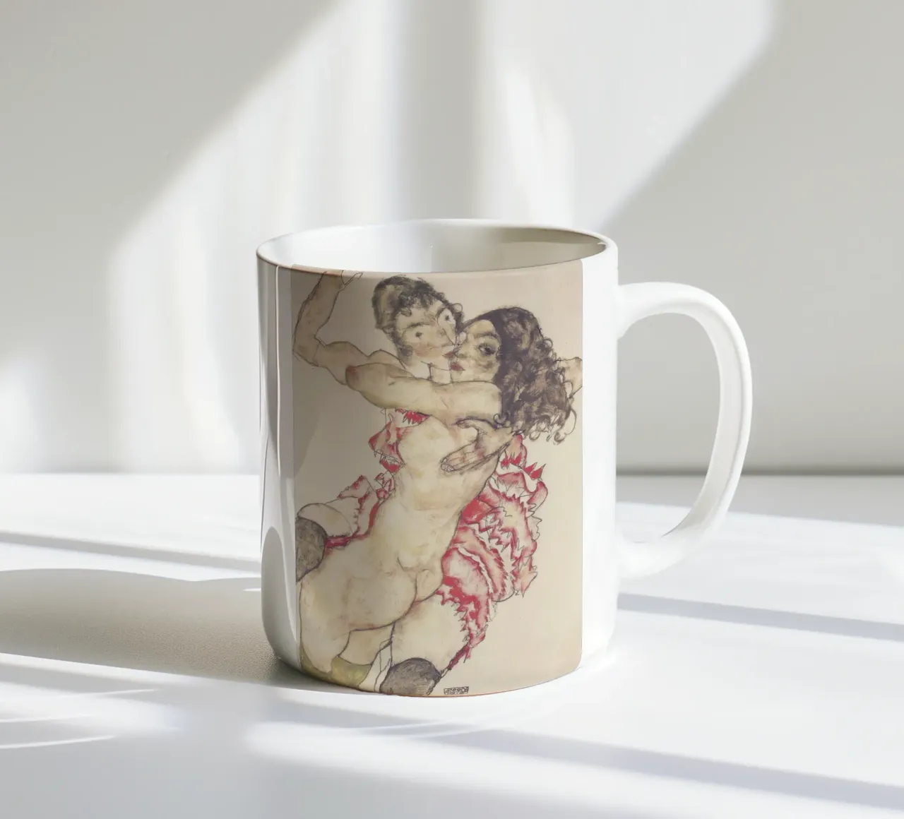 Egon Schiele Due amici 1915 tazza in ceramica da 100 masterpieces