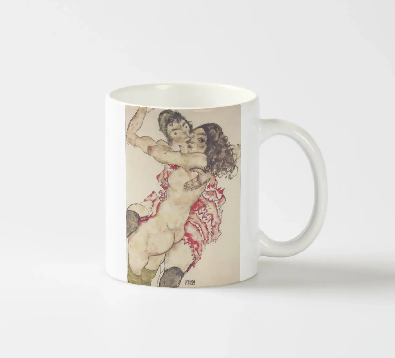 Egon Schiele Due amici 1915 tazza in ceramica da 100 masterpieces