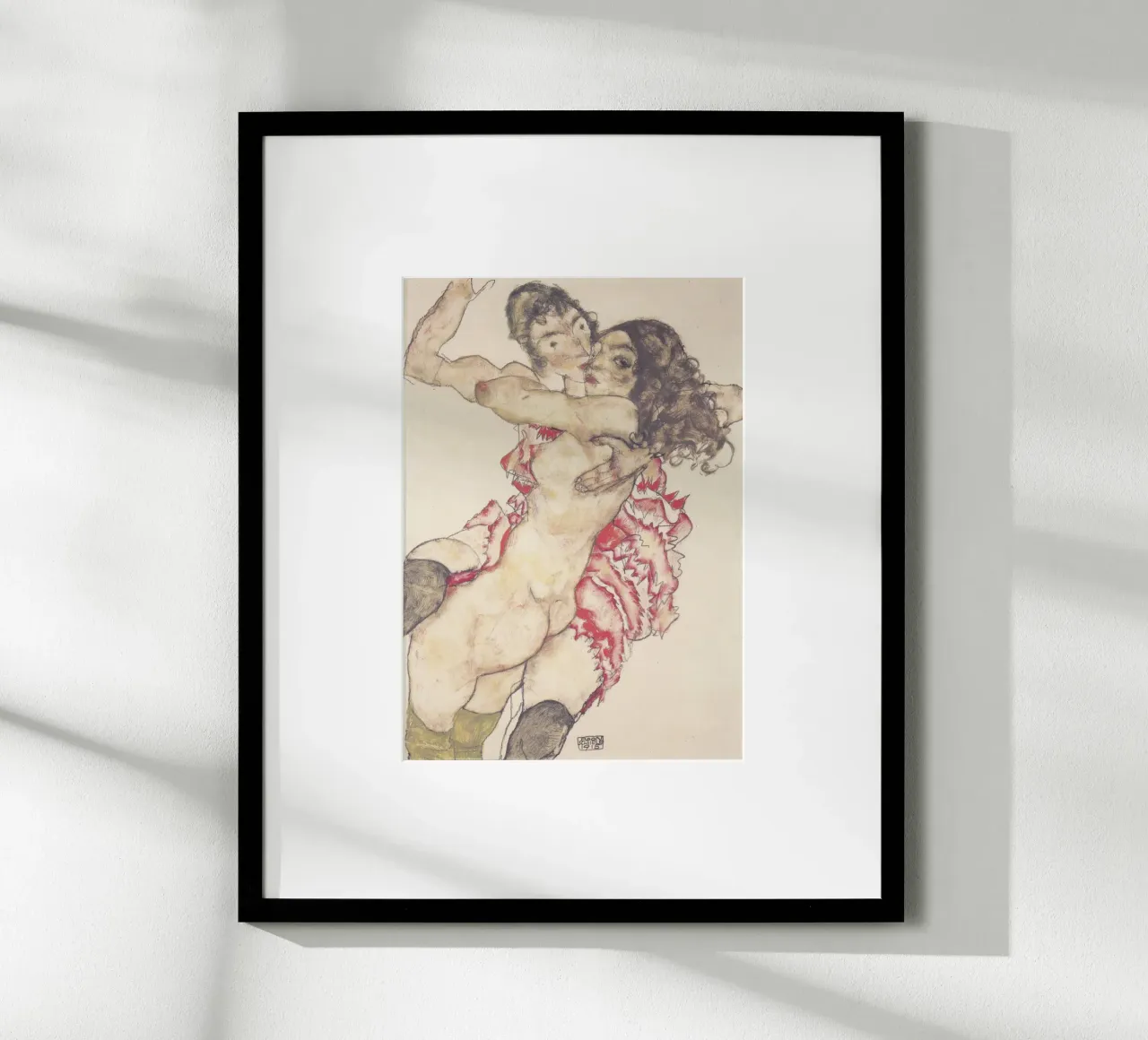 Egon Schiele Due amici 1915 carta hahnemühle da 100 masterpieces