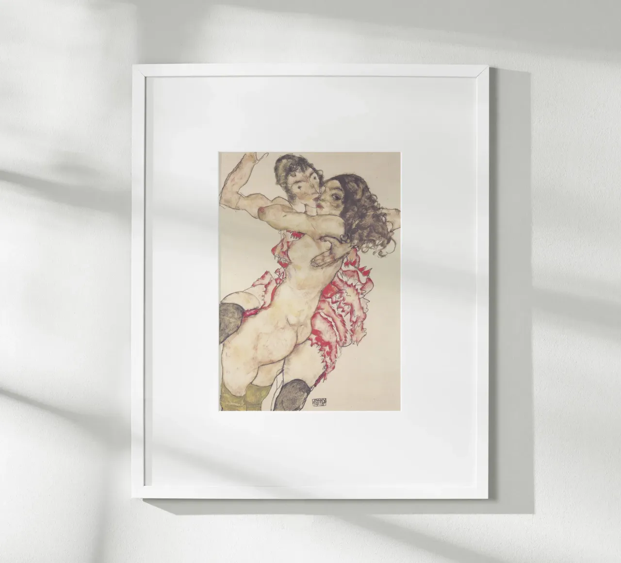 Egon Schiele Due amici 1915 carta hahnemühle da 100 masterpieces