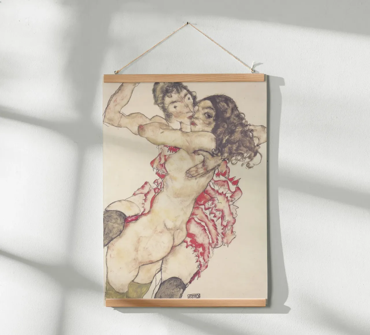 Egon Schiele Due amici 1915 carta hahnemühle da 100 masterpieces