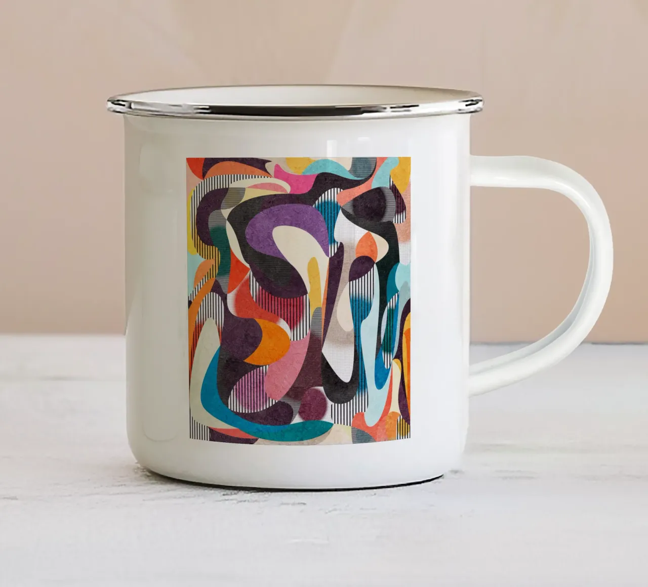 Mesmerized enamel mug by lovely lines