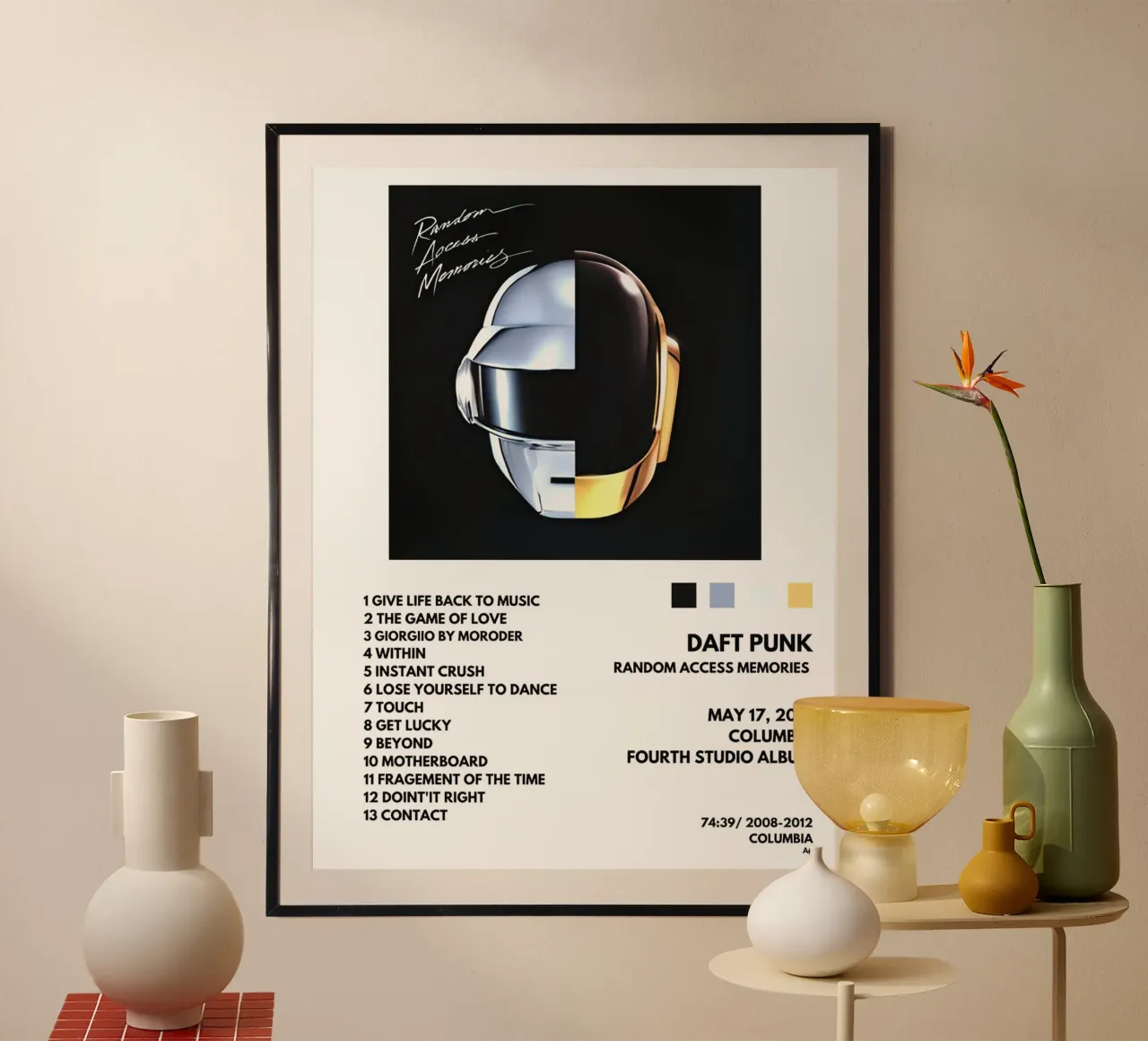 Daft Punk Random Access Memories Tracklists carta hahnemühle da Linda Tobrut