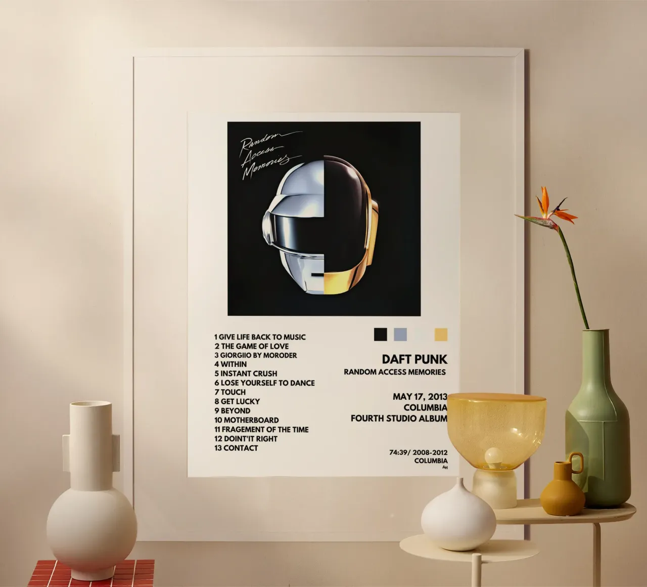 Daft Punk Random Access Memories Tracklists carta hahnemühle da Linda Tobrut