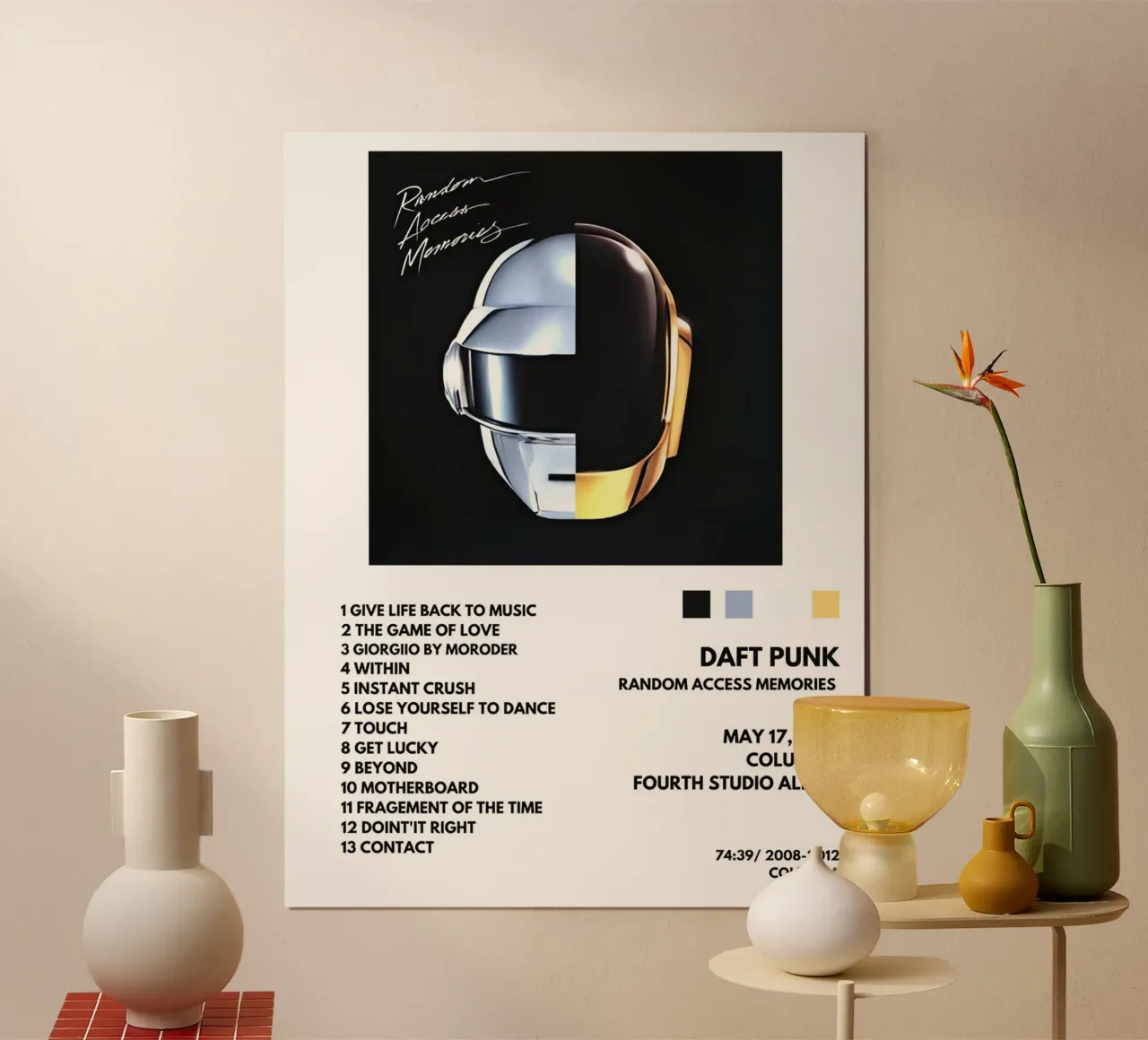 Daft Punk Random Access Memories Tracklists carta hahnemühle da Linda Tobrut