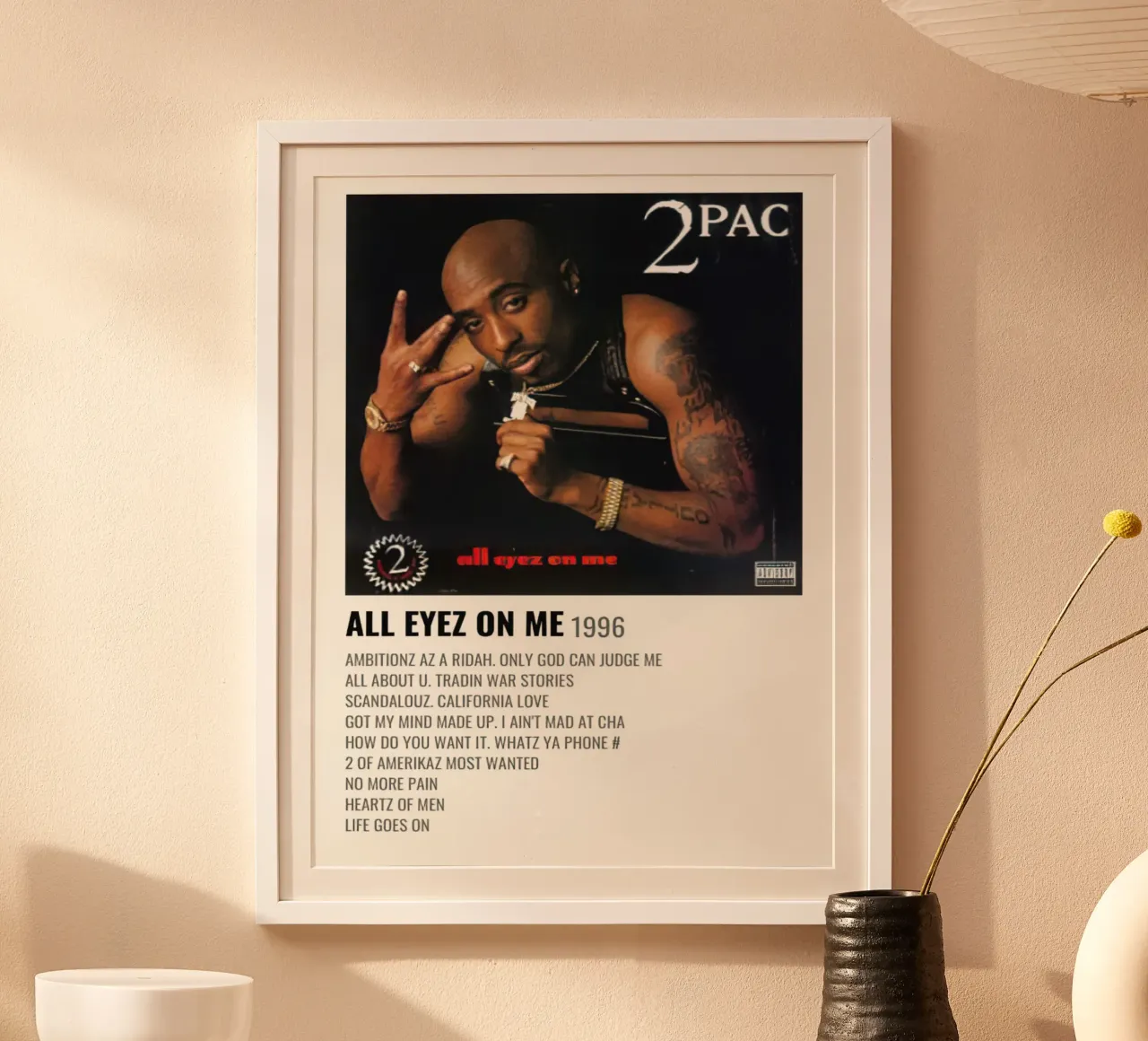 2 Pac All Eyez On Me Tracklists carta hahnemühle da Linda Tobrut