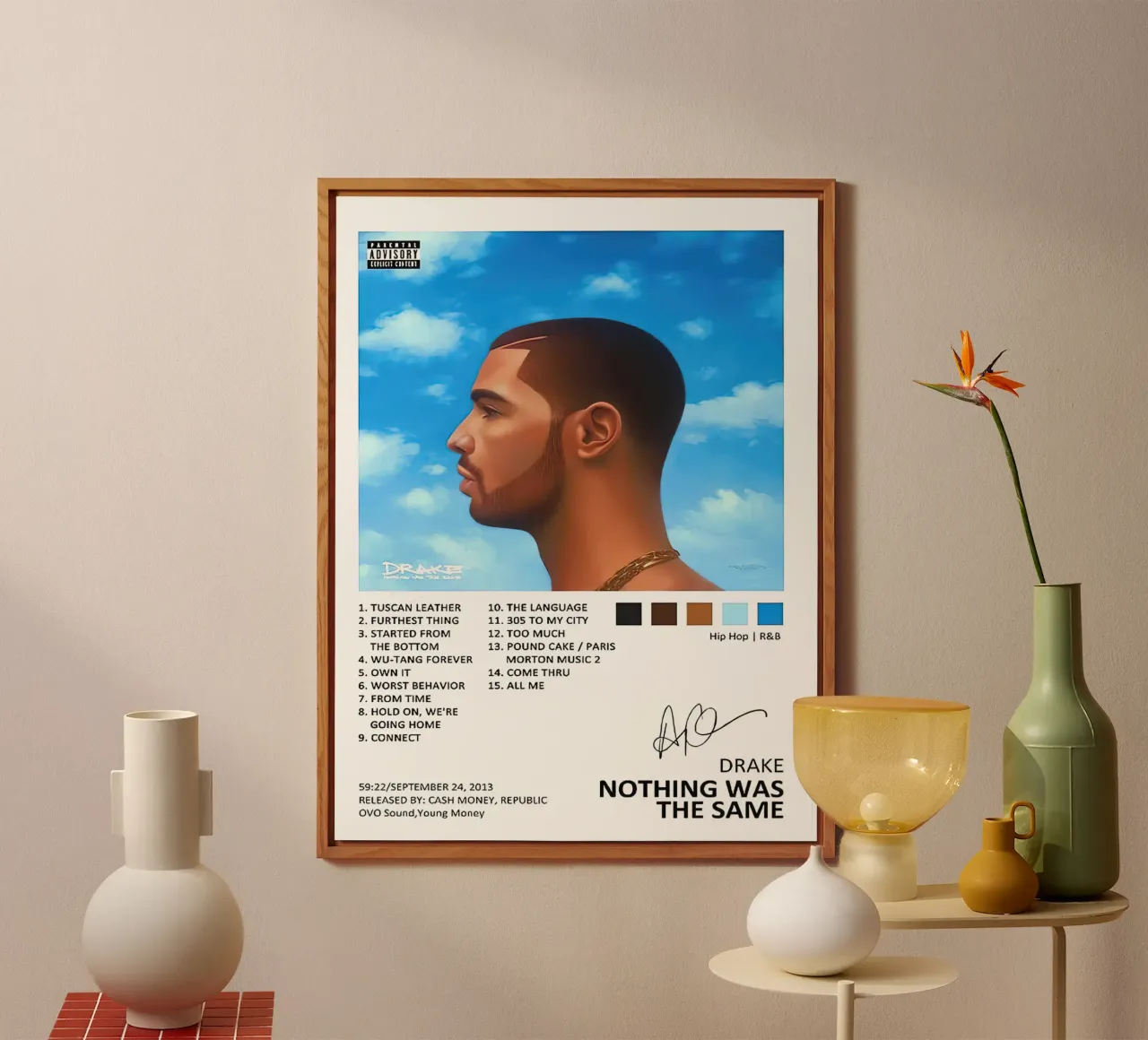 Drake Nothing Was The Same Tracklists alluminio dibond da Linda Tobrut