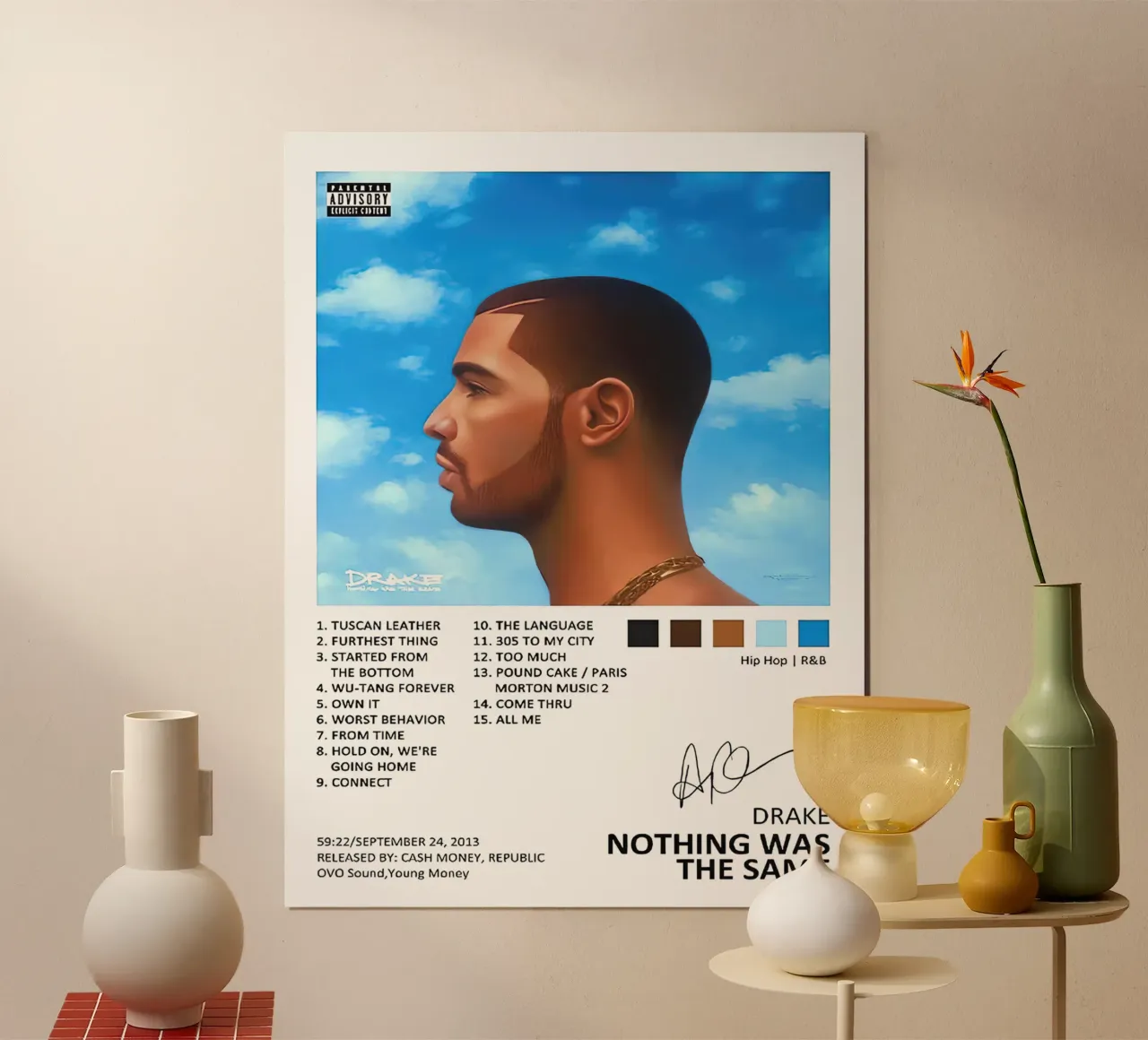 Drake Nothing Was The Same Tracklists carta hahnemühle da Linda Tobrut