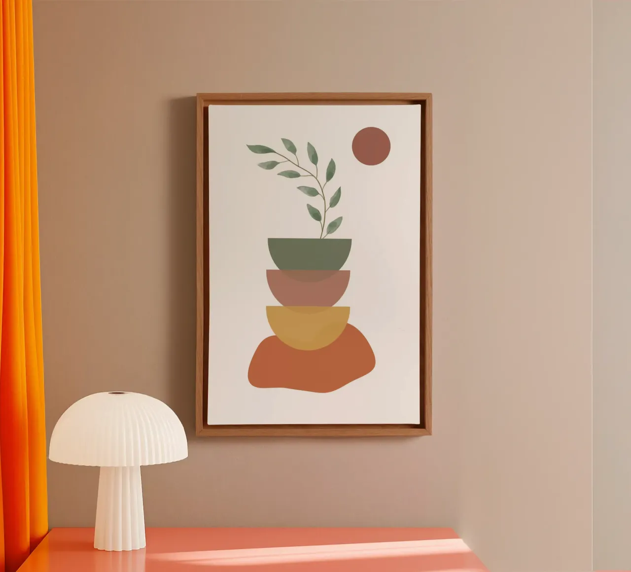 Abstrakte Kunst Leinwand mit Schattenfugenrahmen von DesignArt
