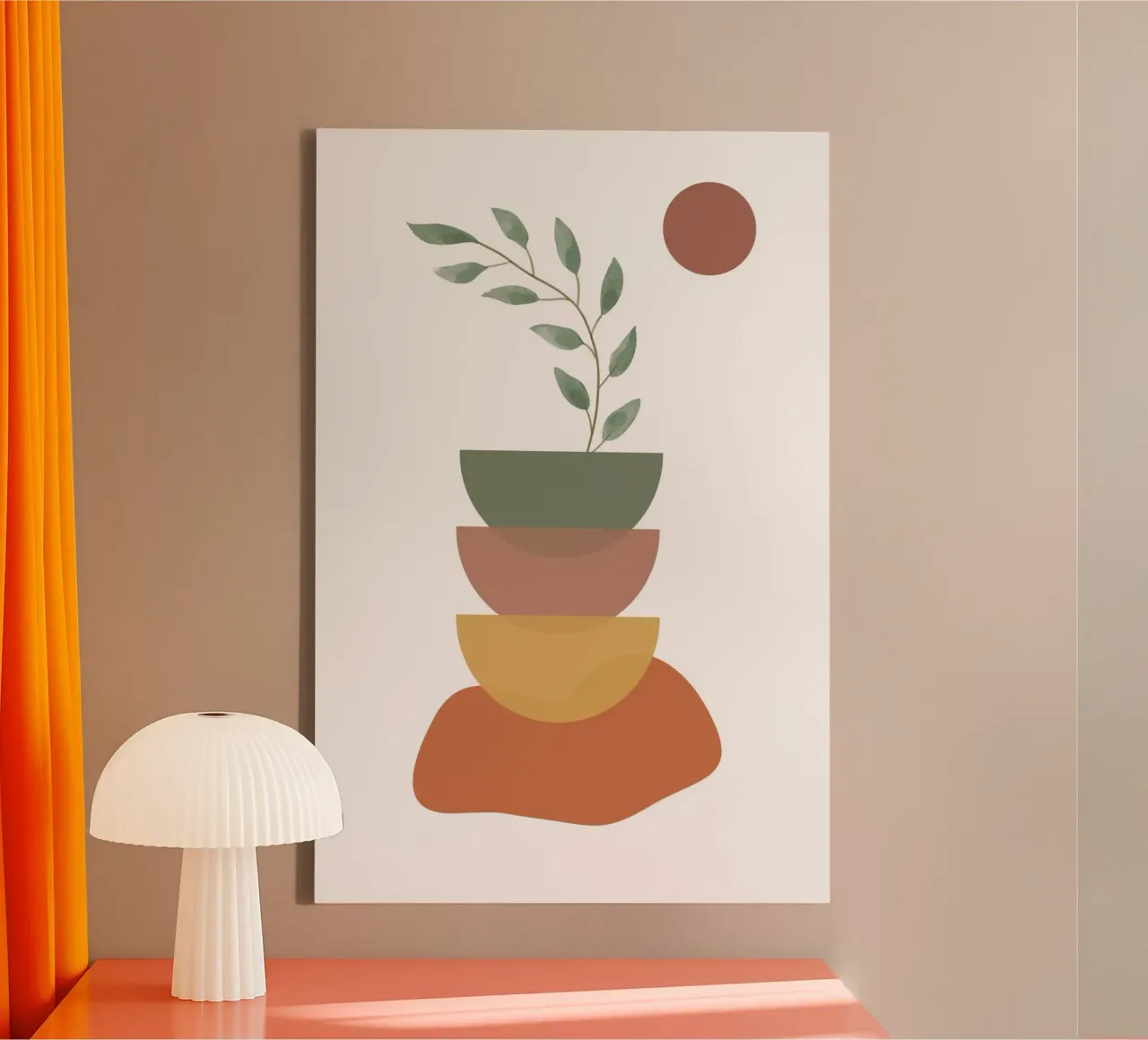 Abstrakte Kunst Leinwand mit Schattenfugenrahmen von DesignArt