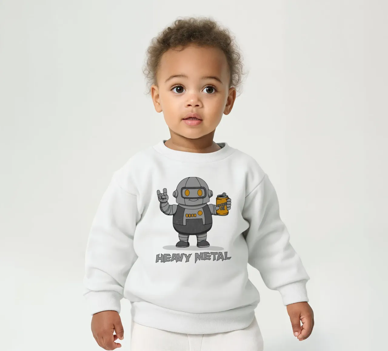 Robot paffuto in metallo pesante felpa neonato da Loobs