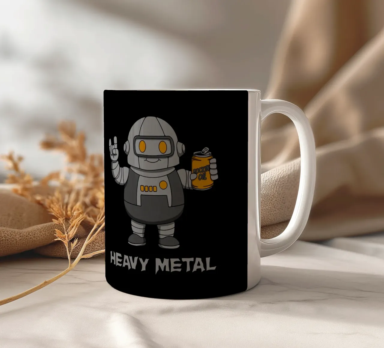 Robot paffuto in metallo pesante tazza in ceramica da Loobs