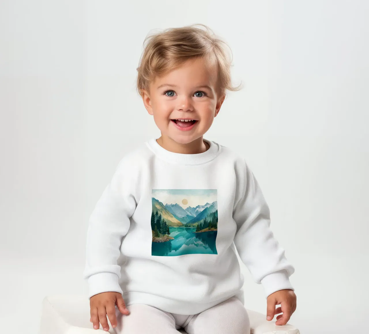 Serene Alpine Lake Reflection felpa neonato da Dune