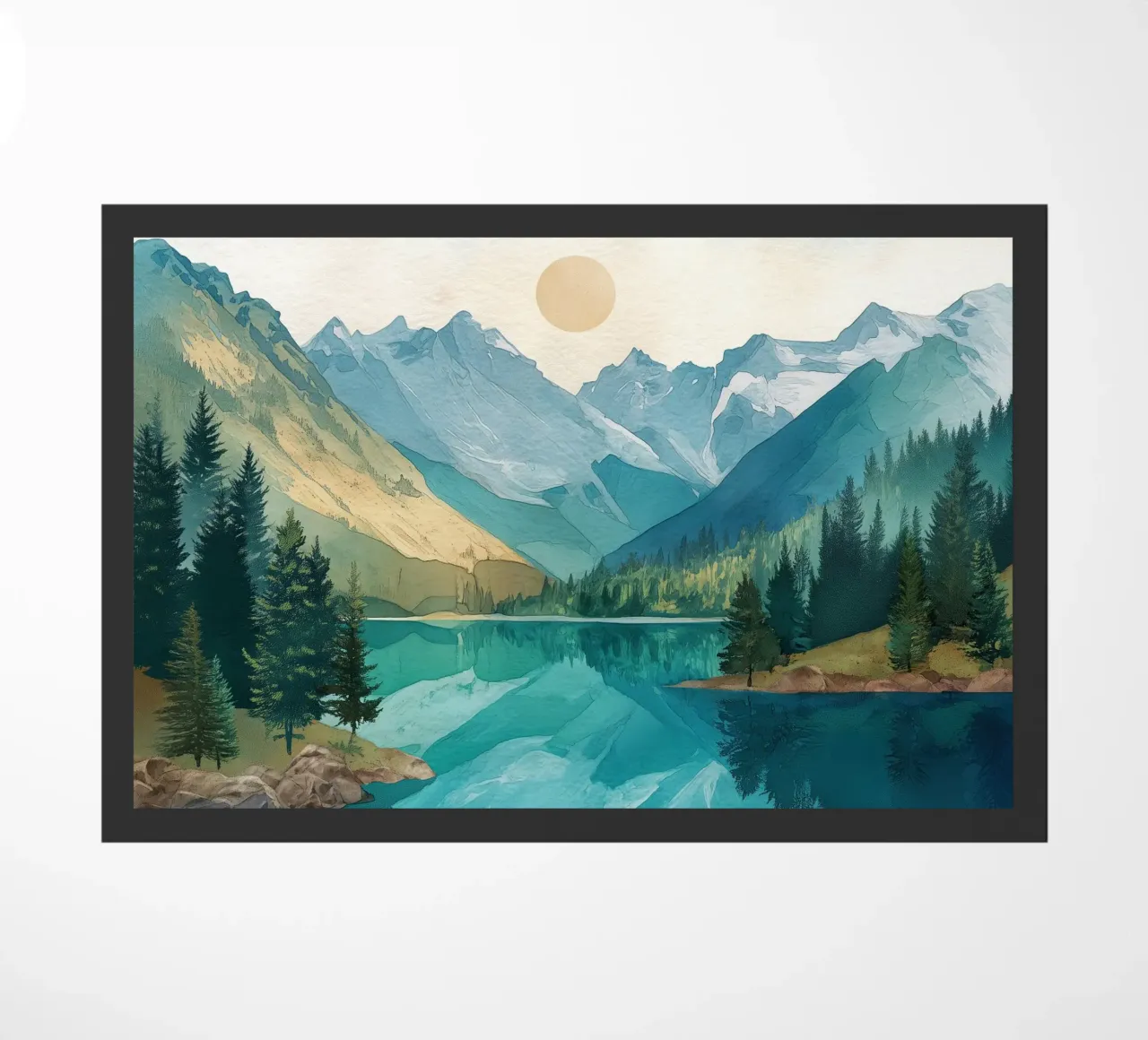 Serene Alpine Lake Reflection zerbino da Dune