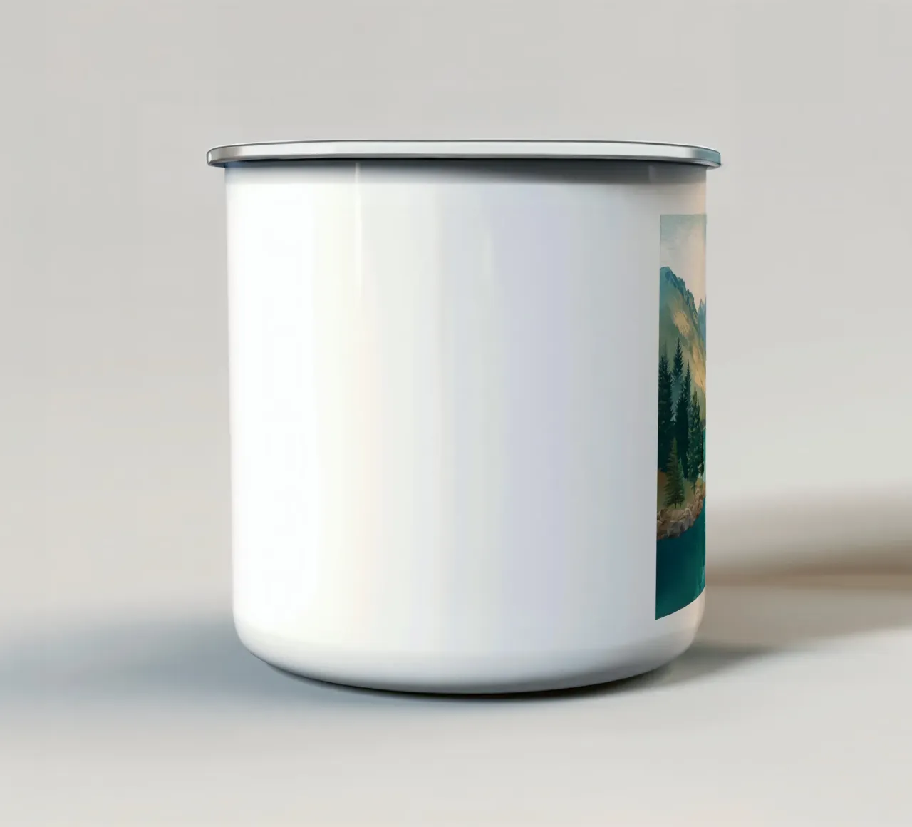 Serene Alpine Lake Reflection tazza in smalto da Dune