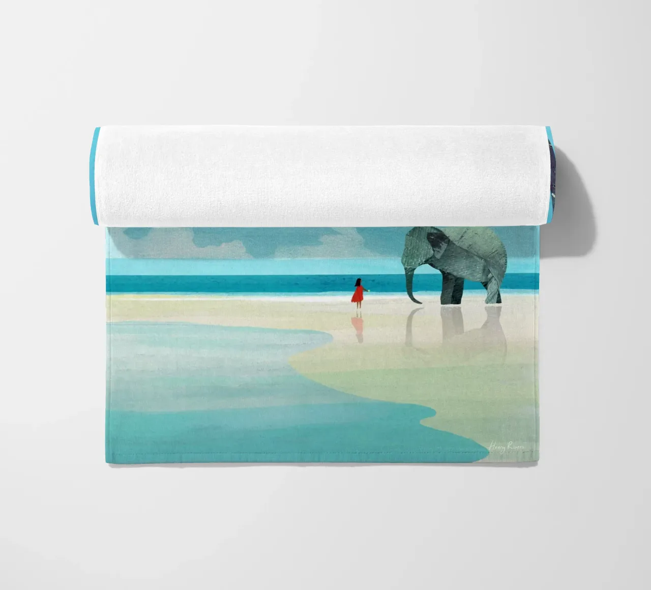 La ragazza e l'elefante telo mare da Henry Rivers