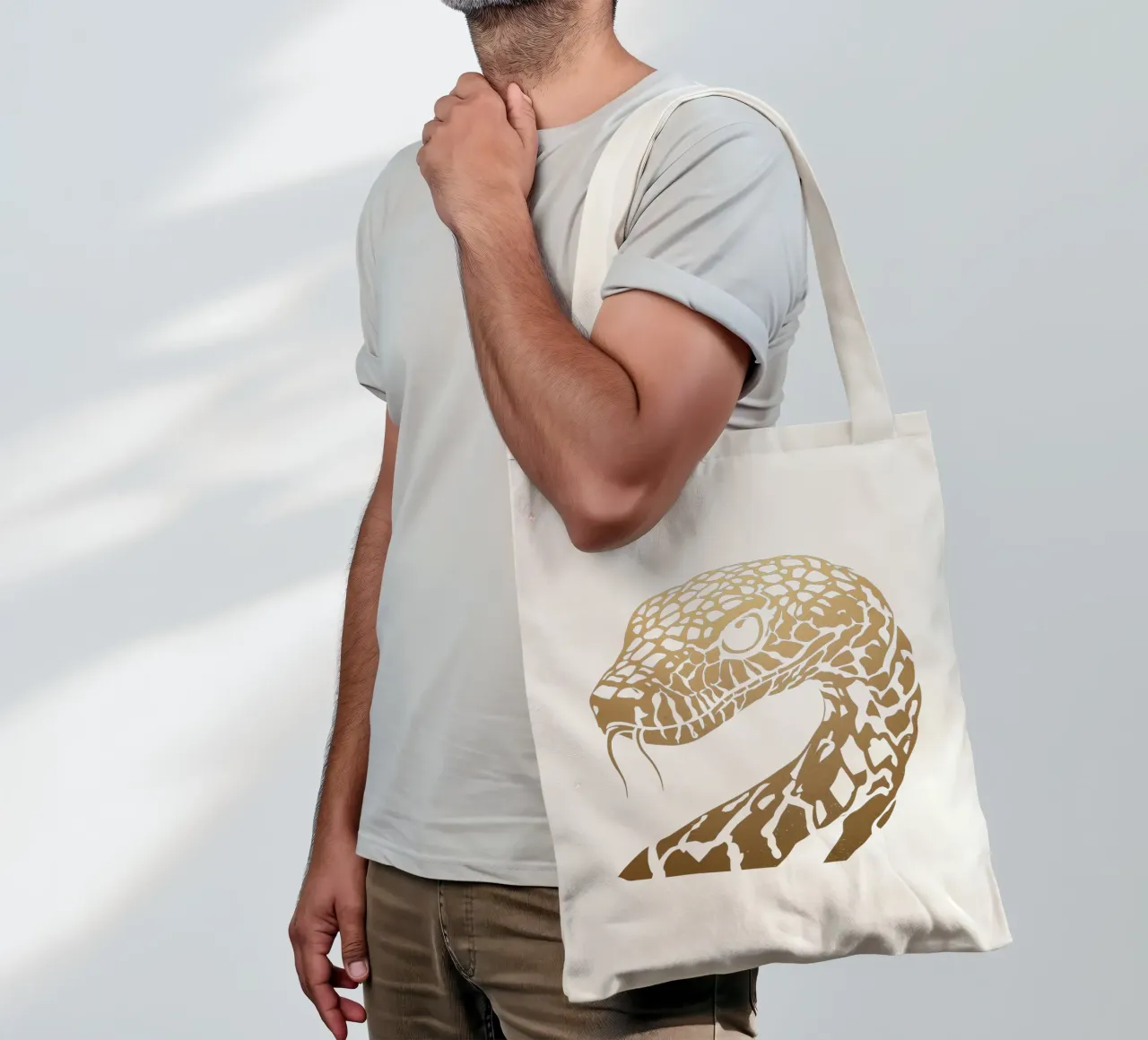 Design a serpente dorato borsa in juta da Autofocus
