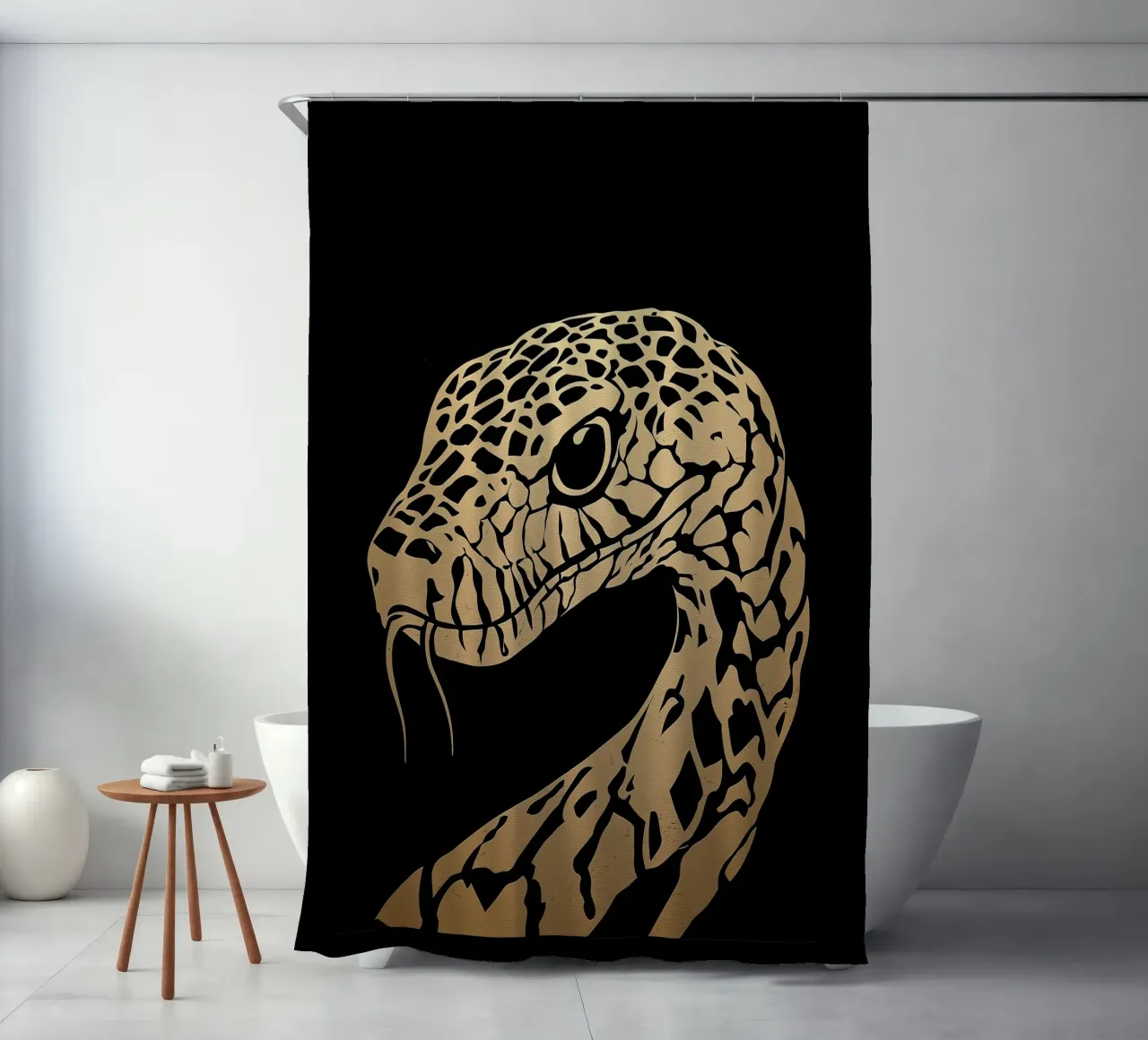 Design a serpente dorato tenda da doccia da Autofocus
