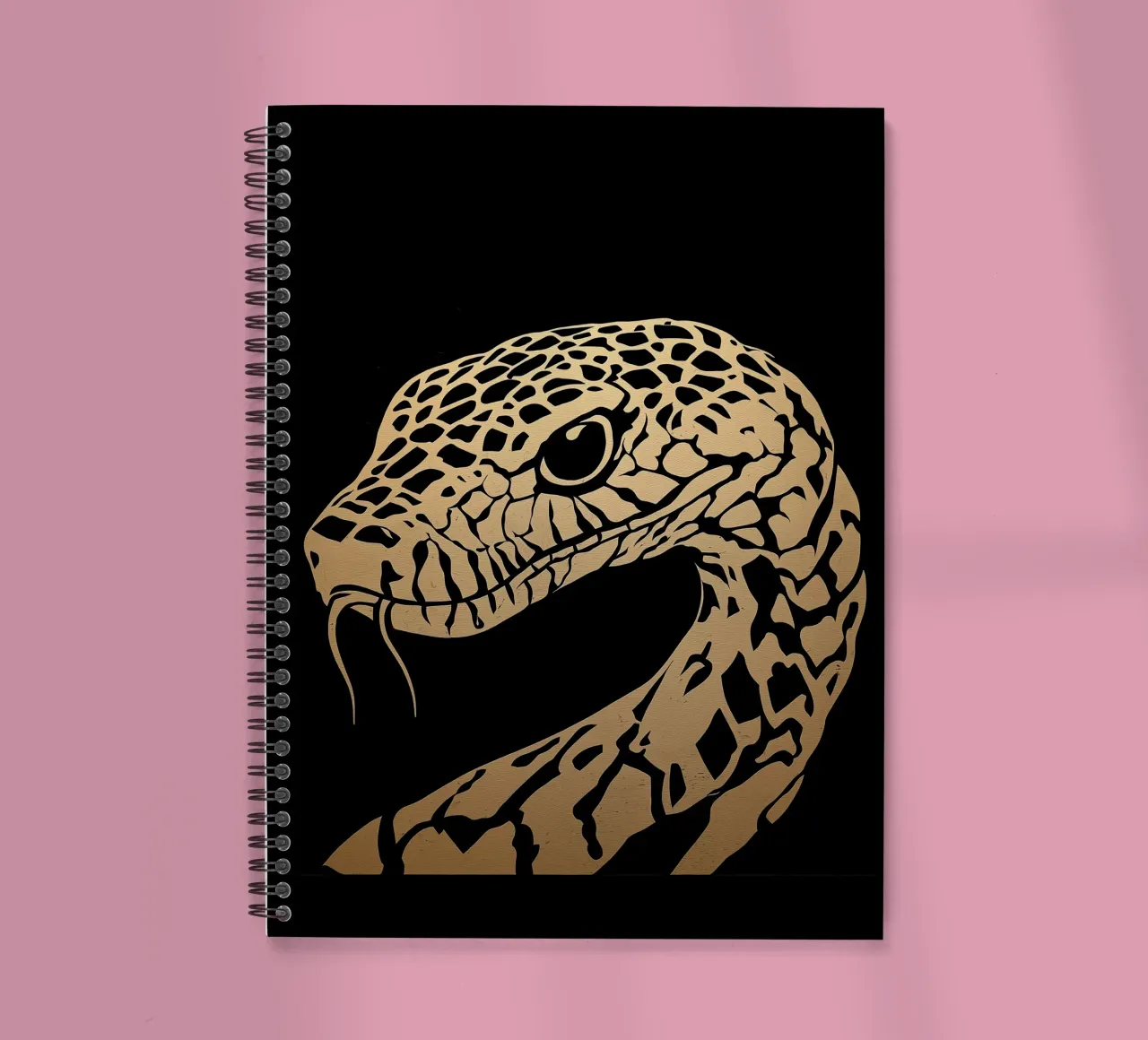 Golden snake design spiral notebook by Autofocus