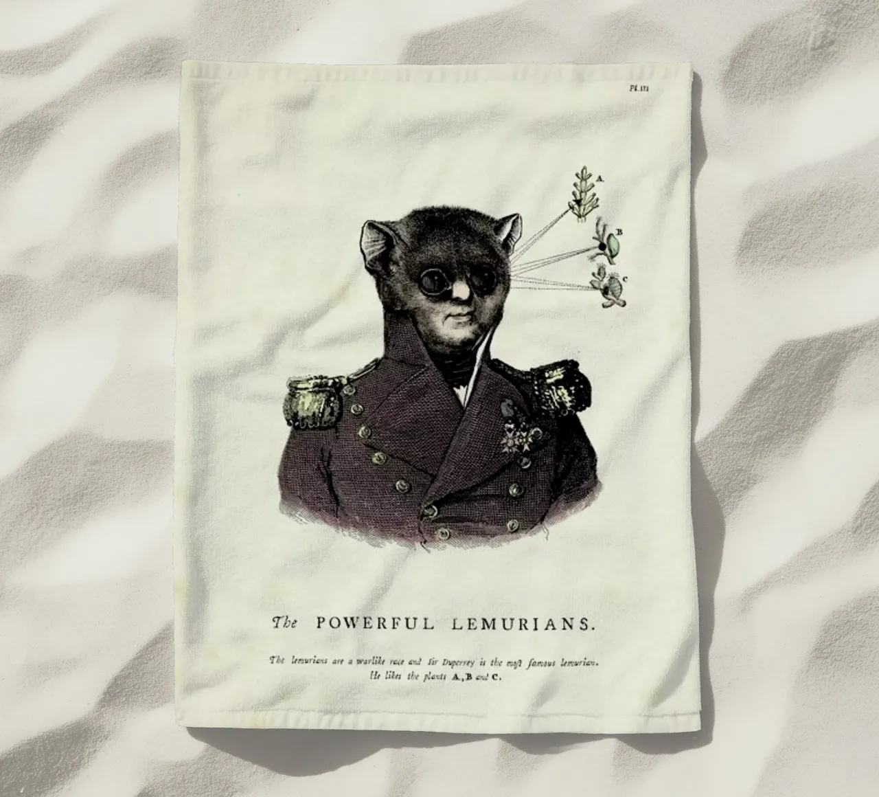 The powerful lemurians beach towel by Matteo Morelli
