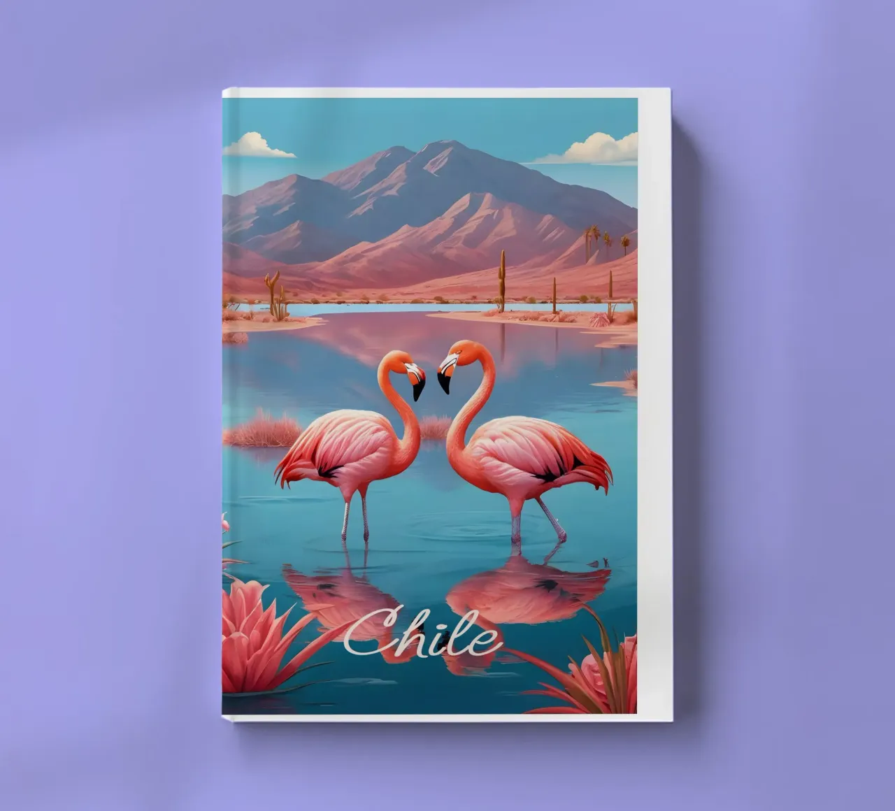 Chile Flamingos Print notebook by Charnwood Prints