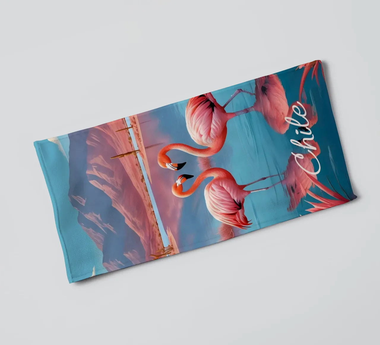 Chile Flamingos Print towel by Charnwood Prints