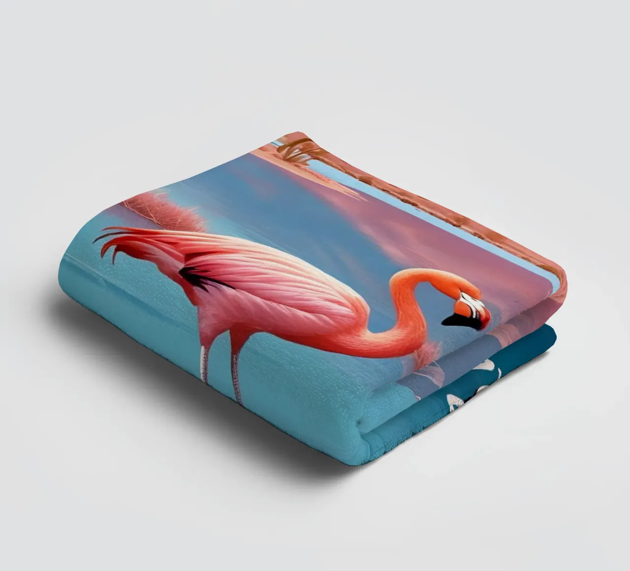 Chile Flamingos Print towel by Charnwood Prints