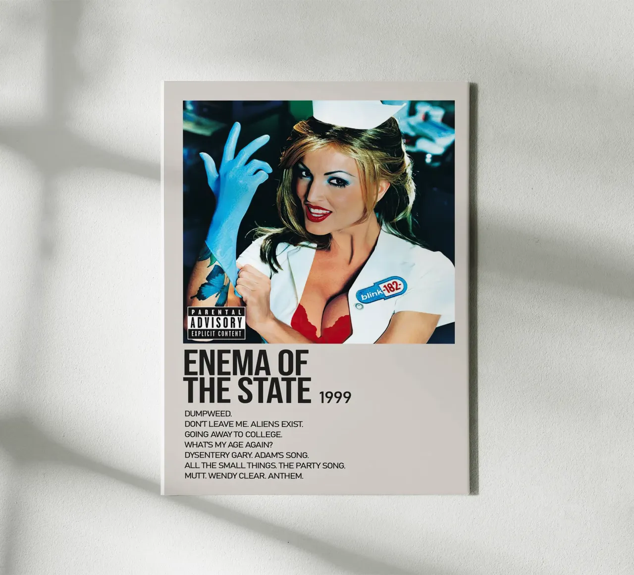 Blink 182 Enema Of The State Tracklists tela da Linda Tobrut