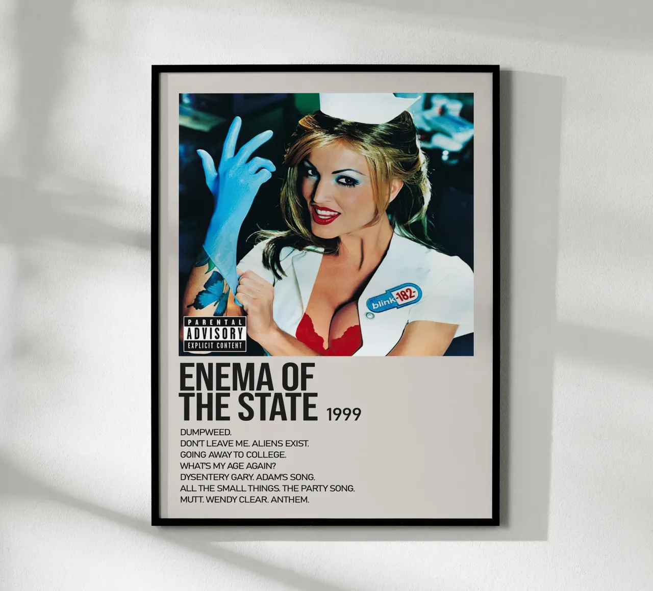 Blink 182 Enema Of The State Tracklists poster da Linda Tobrut