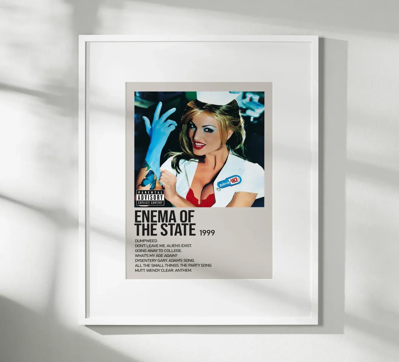 Blink 182 Enema Of The State Tracklists poster da Linda Tobrut