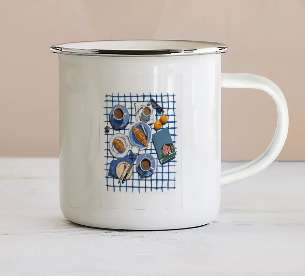 Fresco pasto mattutino tazza in smalto da Sky Velour