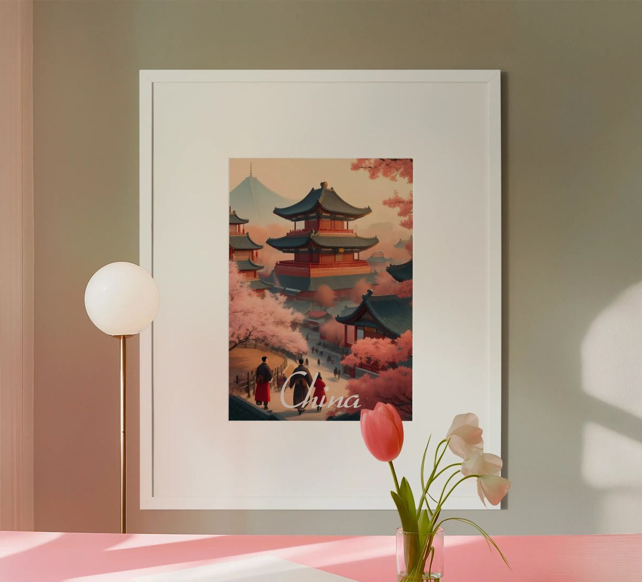 Traditioneller chinesischer Tempel Poster von Charnwood Prints