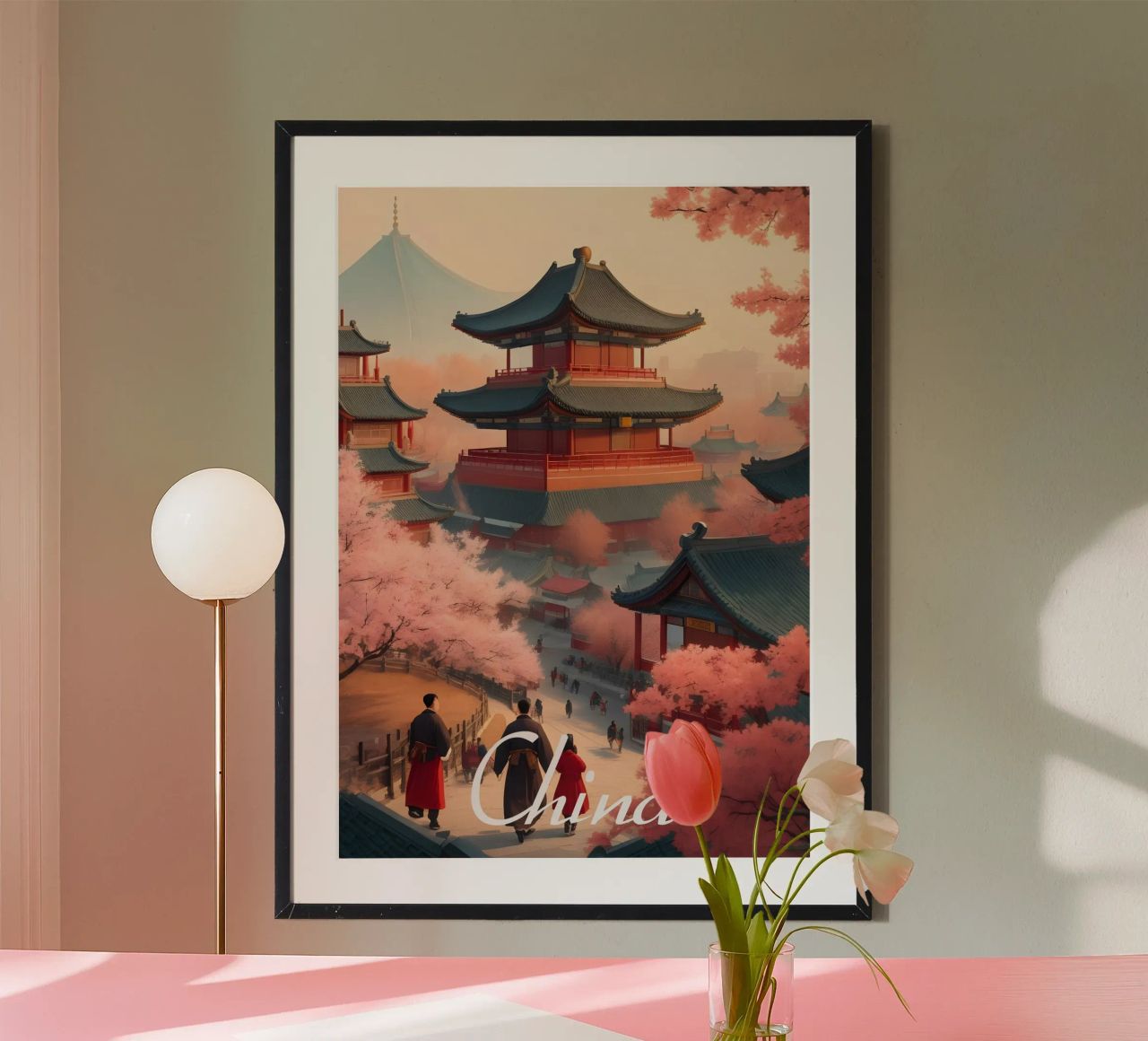 Traditioneller chinesischer Tempel Poster von Charnwood Prints