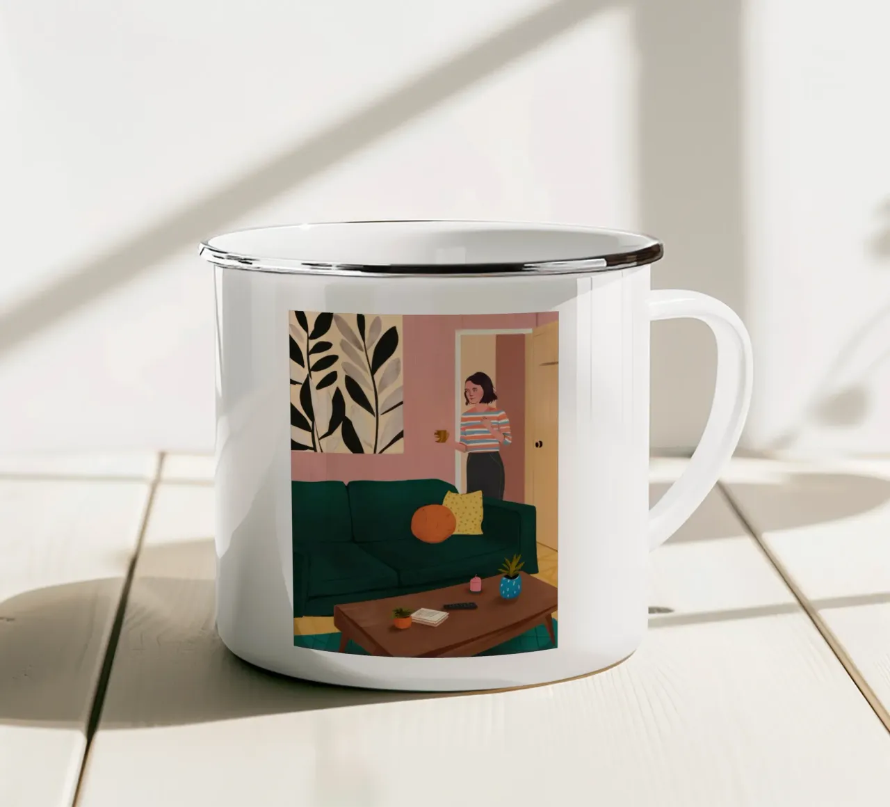 Scorcio di casa tazza in smalto da Sky Velour