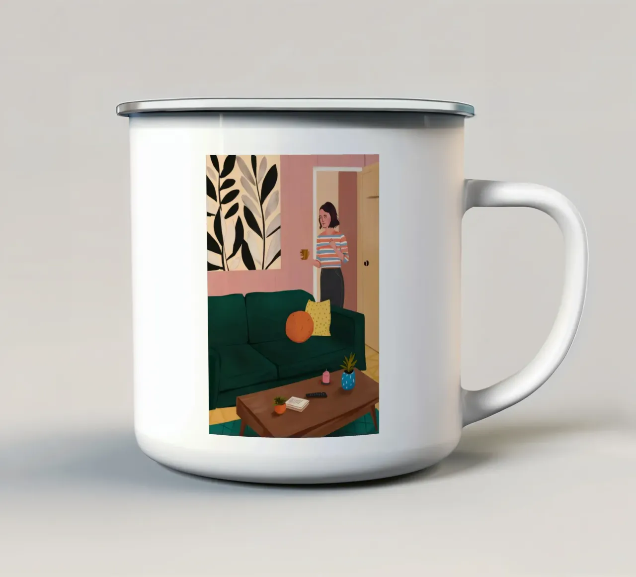 Scorcio di casa tazza in smalto da Sky Velour