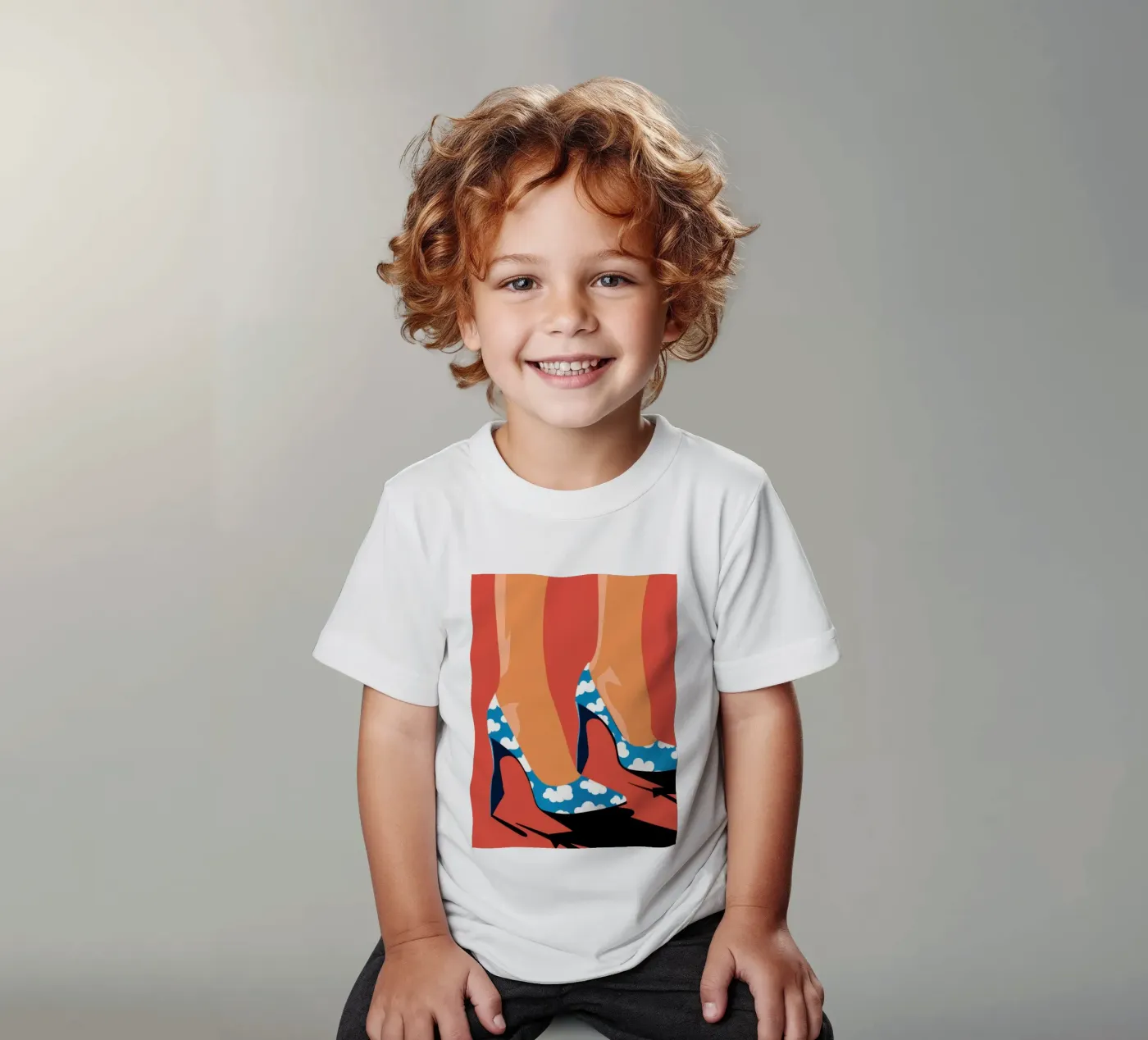 Passo avanti celeste t-shirt bambini da Sky Velour
