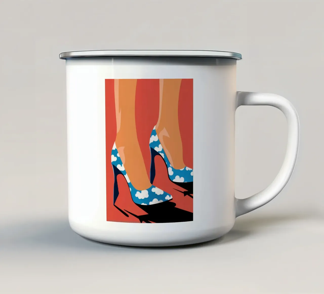 Passo avanti celeste tazza in smalto da Sky Velour