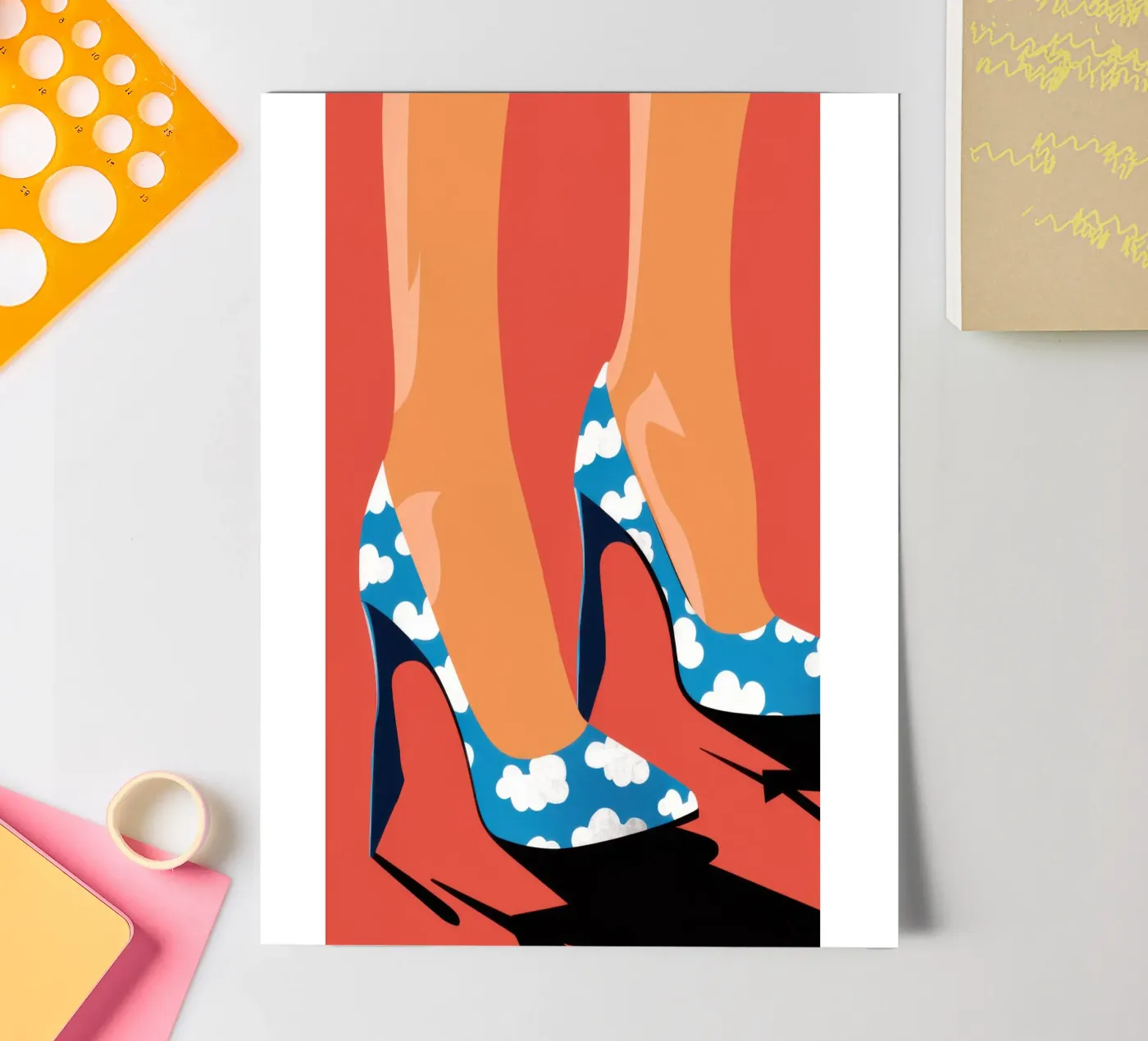 Himmlischer Schritt nach vorn Stickerbogen von Sky Velour