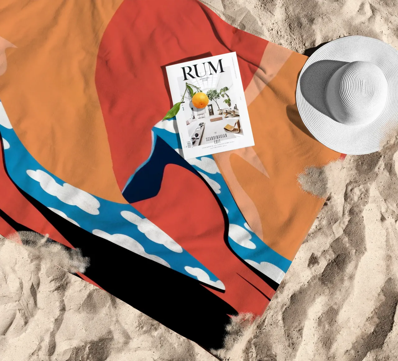 Hemelse stap voorwaarts strandhanddoek van Sky Velour