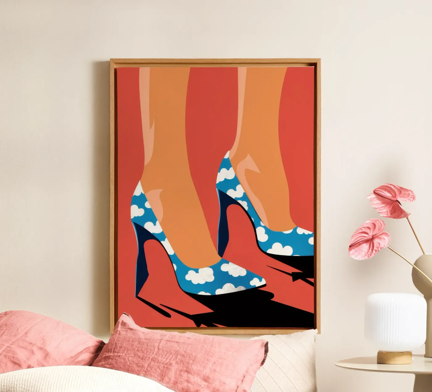 Passo avanti celeste tela da Sky Velour