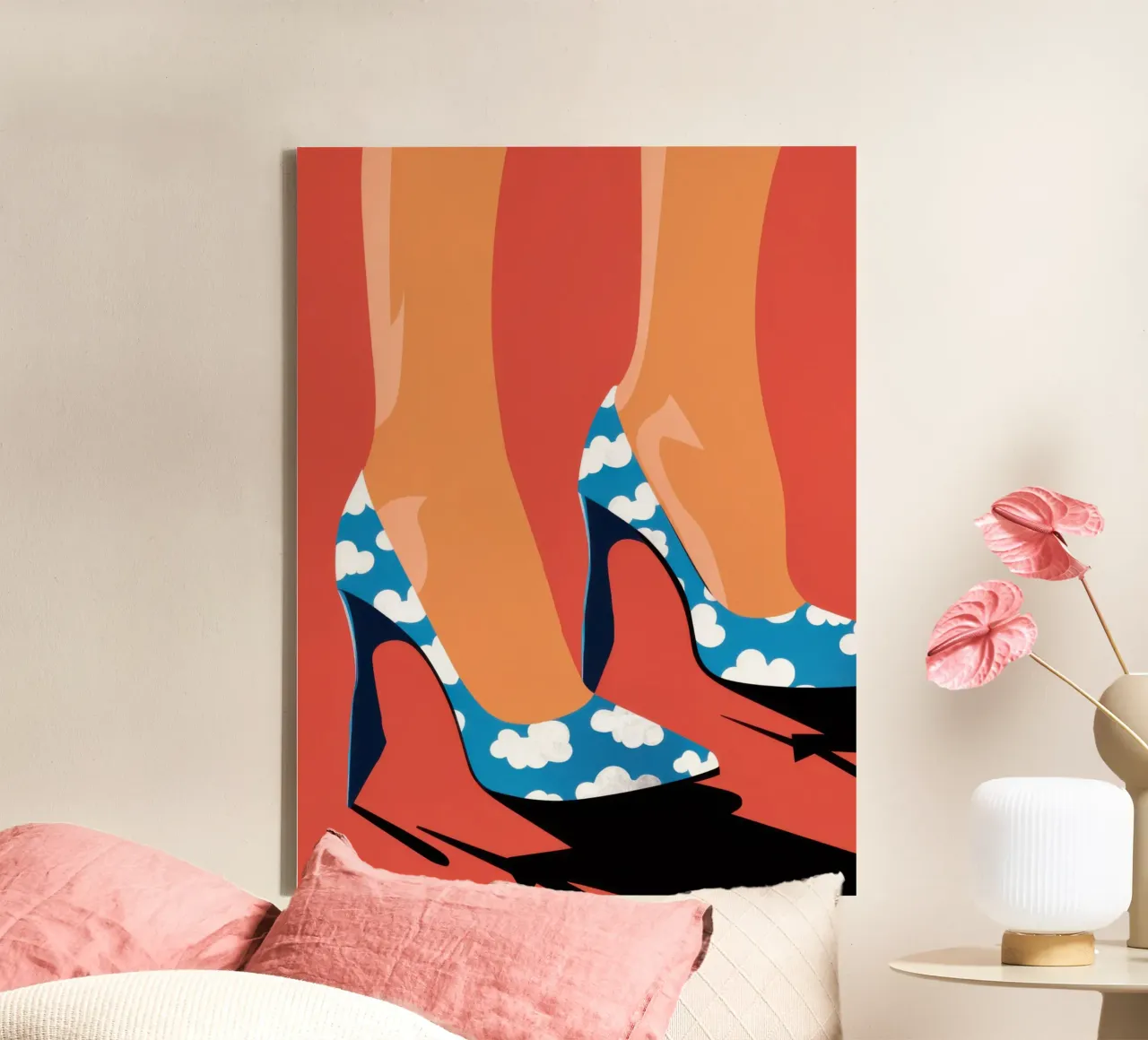 Passo avanti celeste tela da Sky Velour