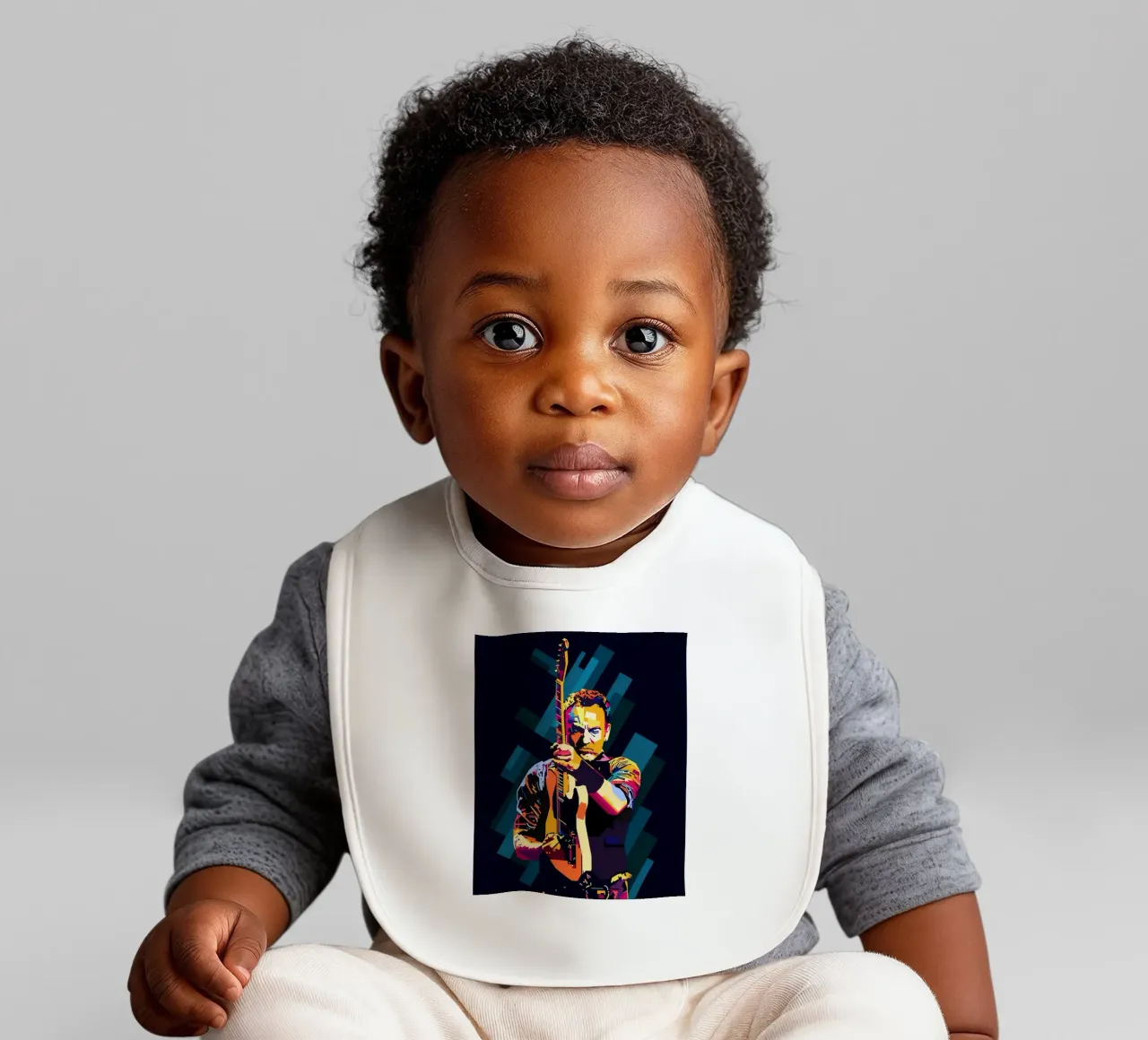 Bruce Springsteen WPAP Popart baby bib by KP Artwork