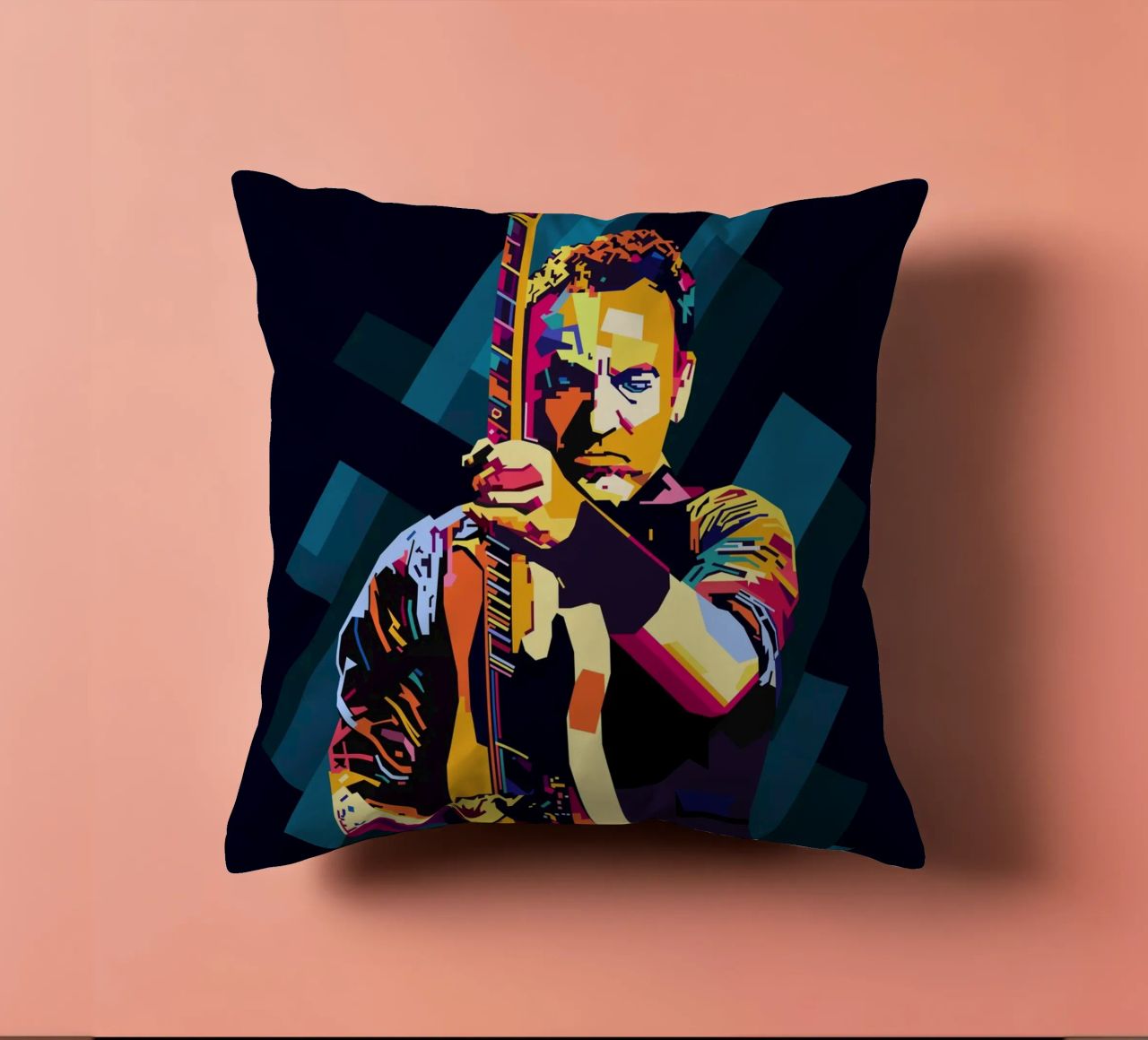 Bruce Springsteen WPAP Popart cuscino da KP Artwork
