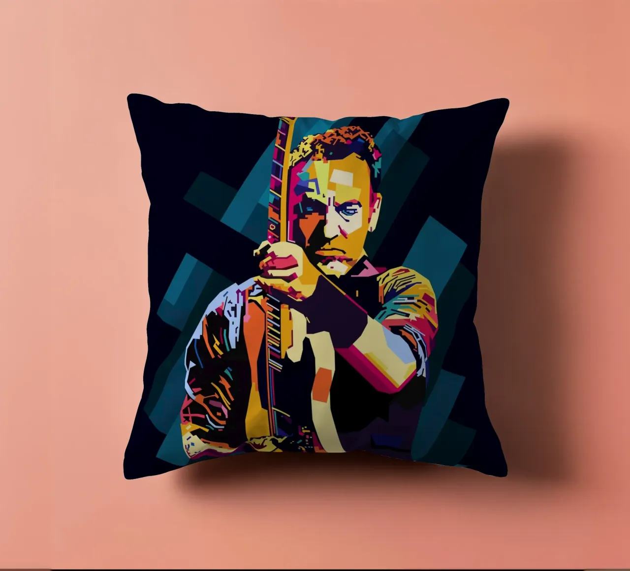 Bruce Springsteen WPAP Popart decorative cushion by KP Artwork