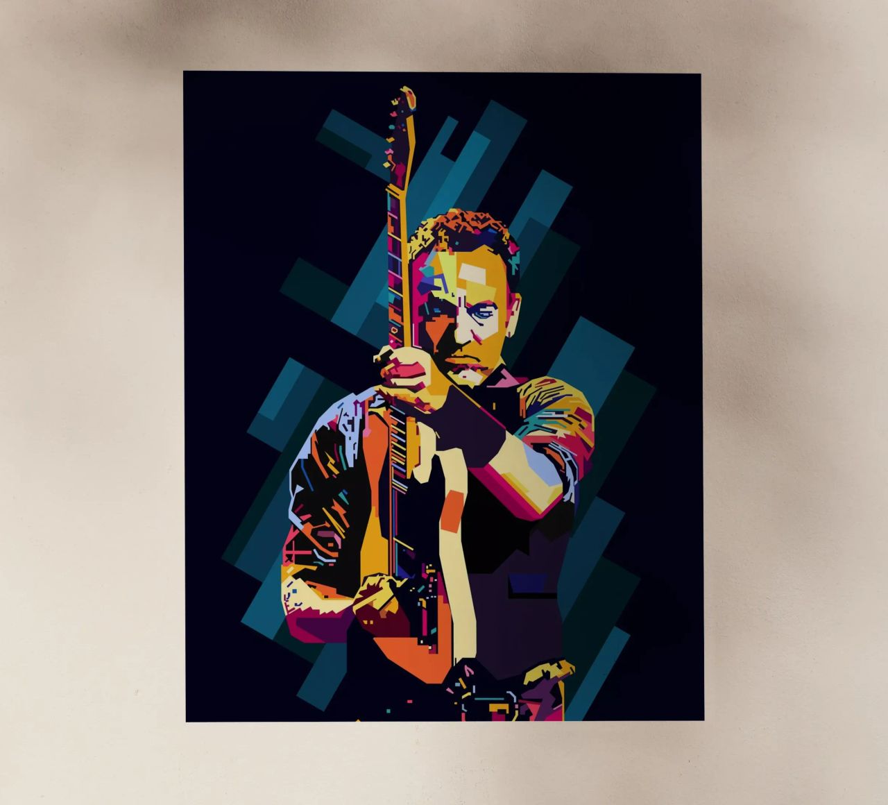 Bruce Springsteen WPAP Popart pellicola backlit da KP Artwork