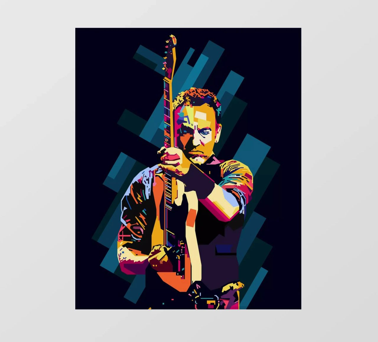 Bruce Springsteen WPAP Popart pellicola backlit da KP Artwork