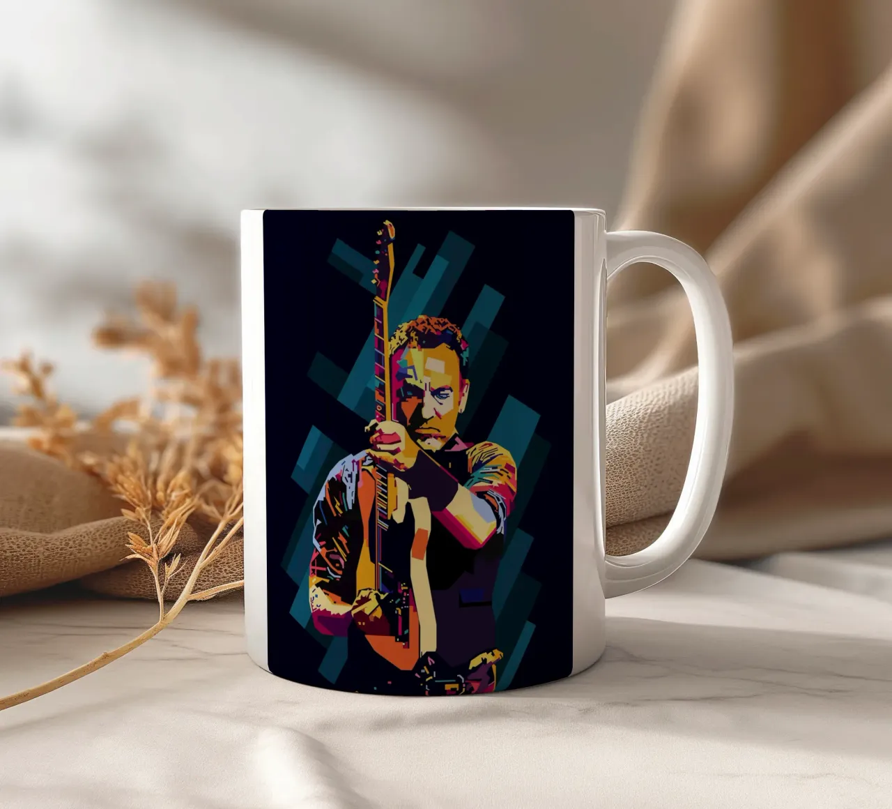 Bruce Springsteen WPAP Popart Keramik Tasse von KP Artwork